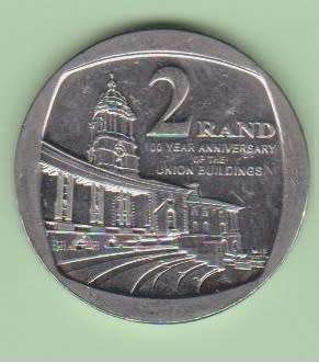 S.A 100 Years Anniversary Union Buildings R2 Coin