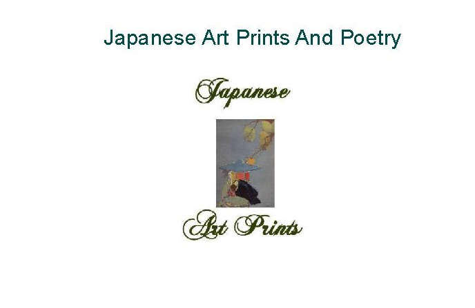 Japanese Art Prints And Poetry