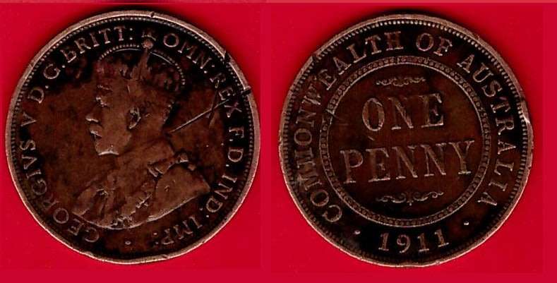 Australia 1 Penny 1911 CV R400