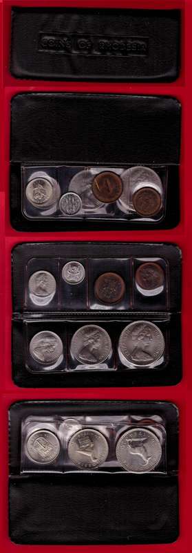 Rhodesia, Set of 7 Coins in Plastic Folde