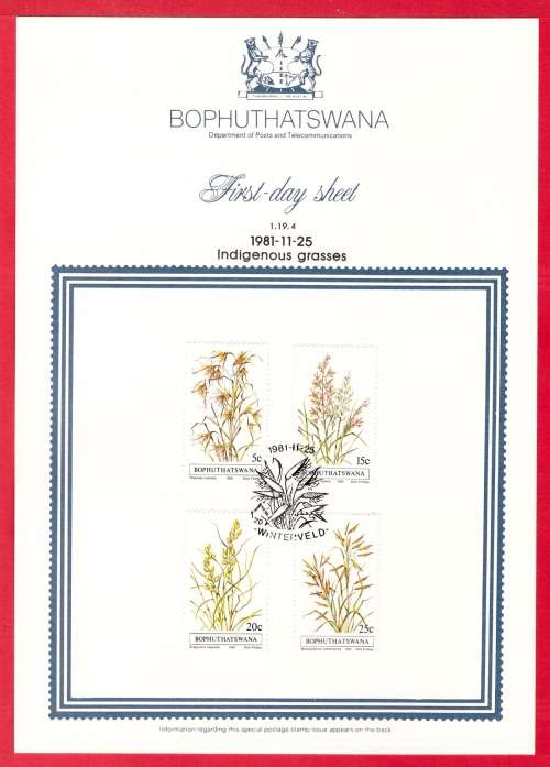 Bophuthatswana First Day Sheet 1.19.4