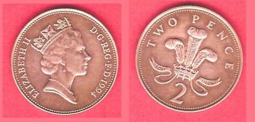 Great Britain 2 Pence, 1994