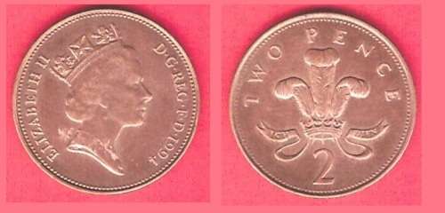 Great Britain 2 Pence, 1994