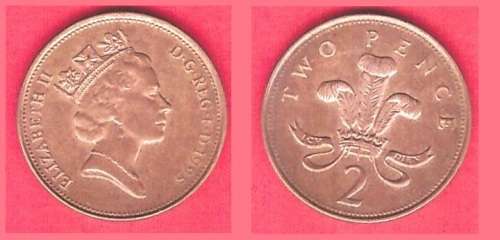 Great Britain 2 Pence, 1995