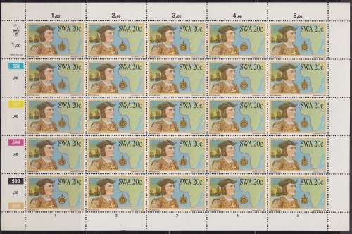 SWA UMM Full Sheet Set of Bartholomeo Diaz 1982