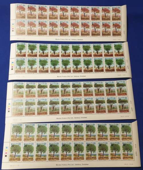 Zimbabwe Part UMM Sheet Set National Tree Day 1981 CV R1200+