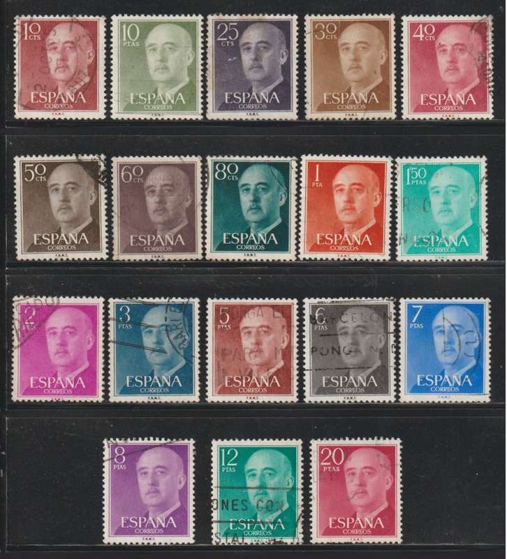 Spain Definitive Issue General Franco 1955 (Great Stamps)