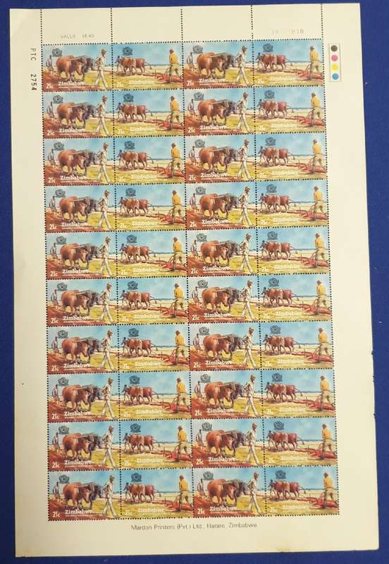 Zimbabwe 2 Fullsheets of World Ploughing Contest 1983 CV R430