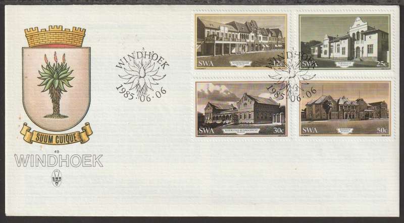 SWA-FDC NO 49 Historic Buildings of Windhoek 1985