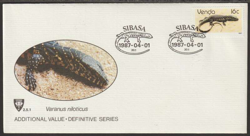 Venda FDC No 2.5.1 Reptiles 1987