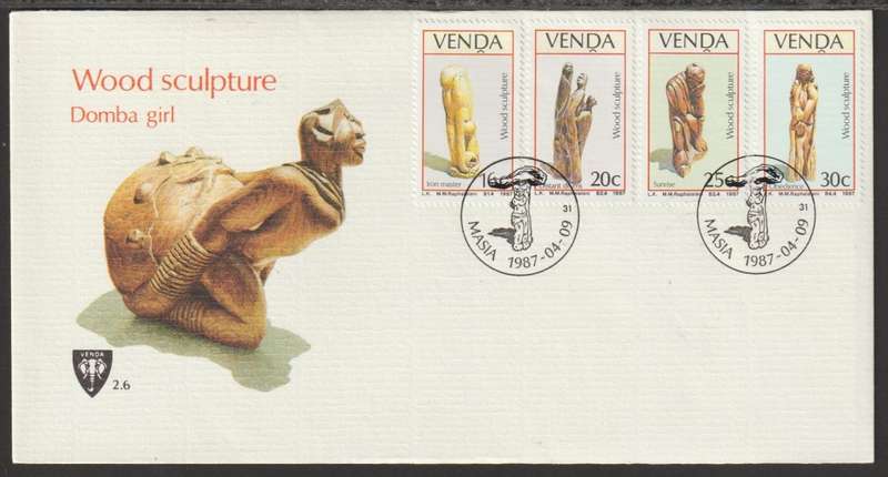 Venda FDC No 2.6 Wood Sculptures 1987