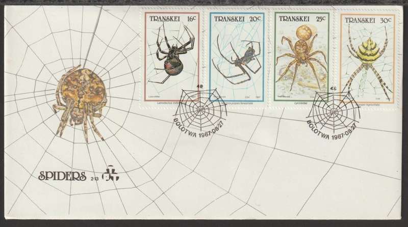 Transkei FDC No 2.13 Spiders 1987