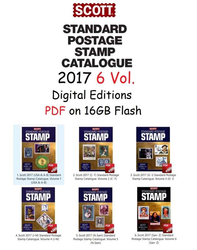 Scott 2017 Standard Postage Stamp Catalogue. Volume 1-6 on 16GB Flash