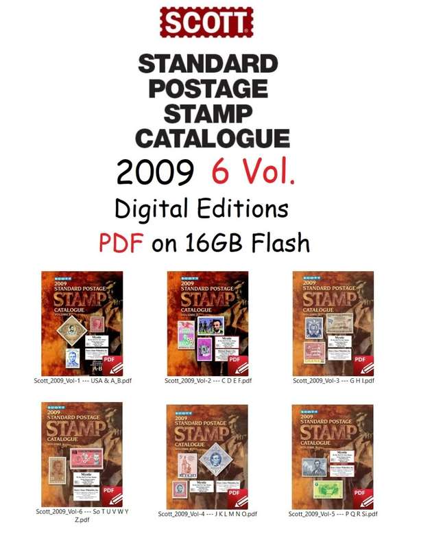 Scott 2009 Standard Postage Stamp Catalogue. Volume 1-6 on 16GB Flash