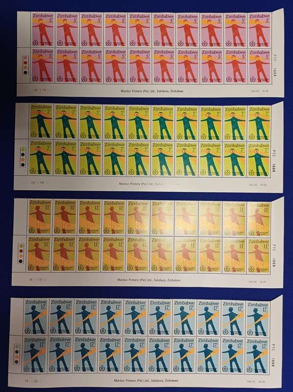 Zimbabwe UMM Partsheets of 20 International Year of Disabled Persons 1981 CV R520+