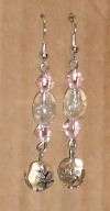 Bautiful white and pink glass earings
