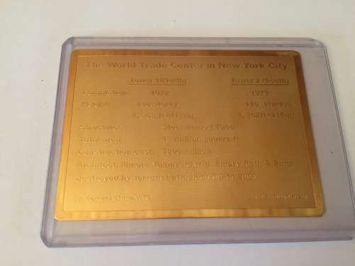 18KT GOLD PLATED HEAVY COLLECTIBLE 9/11 TWIN TOWER