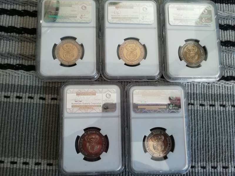 SCARCE GRADE 90TH BIRTHDAY MANDELA  COINS MS65. BID PER COIN
