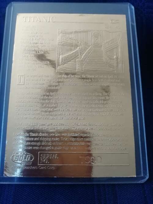 23KT GOLD THE TITANIC COLLECTORS CARD