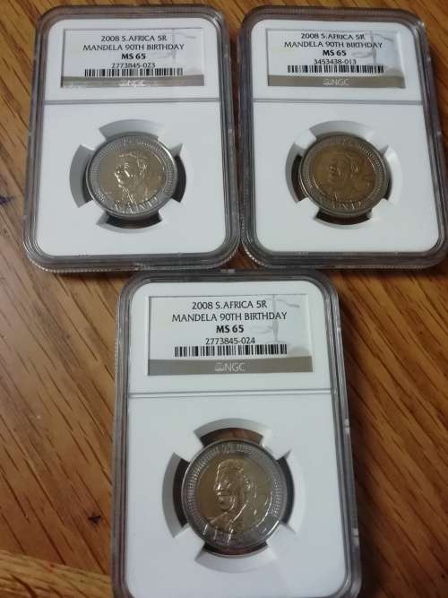 2008 NELSON MANDELA GRADED MS65 BID PER COIN