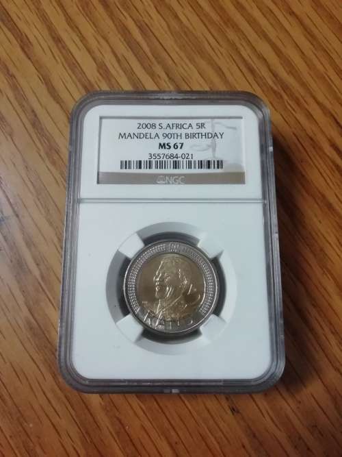 2008 NELSON MANDELA HIGHER GRADED MS67 BID PER COIN