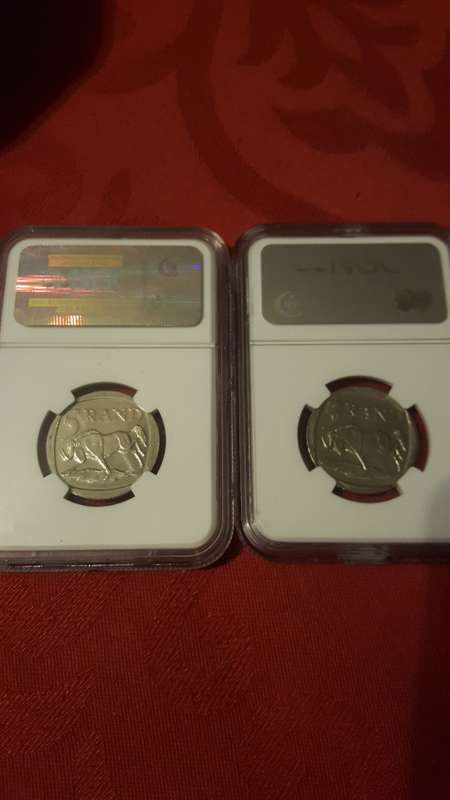 2000 NELSO MANDELA  SMILEY R5 COIN GRADED MS 63 BID PER COIN