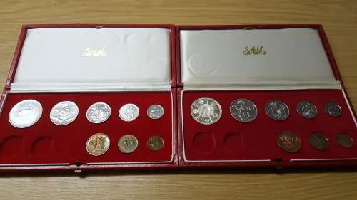 1973 & 1974 LONG PROOF SETS WITH SILVER R1 NO GOLD