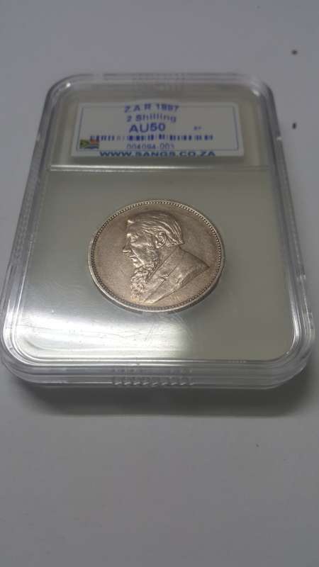 SCARCE HIGH GRADE 1897 2 SHILLING AU50