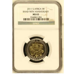 **MS 65** RSA 2011 SARB R5 MS65 NGC GRADED COINS!!!**VERY RARE**POSTAGE R45