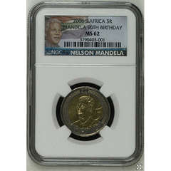 Mandela 90th Birthday MS62 NGC Graded R5