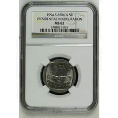 **MS63**RSA 1994 INAUGURATION MS63 NGC GRADED COIN** BUILDINGS SHOWING FRONT** RARE!!