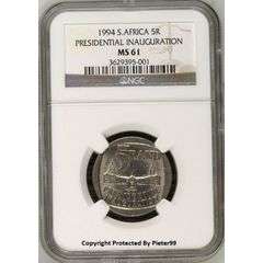 1994 Presidential Inauguration R5 Coin - MS61 NGC Graded - Building In Front - Very Rare Find !!!