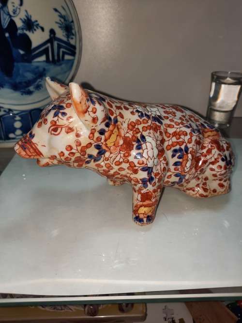 Vintage Imari Porcelain Pigs x 2