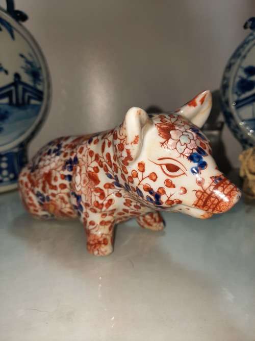 Vintage Imari Porcelain Pigs x 2