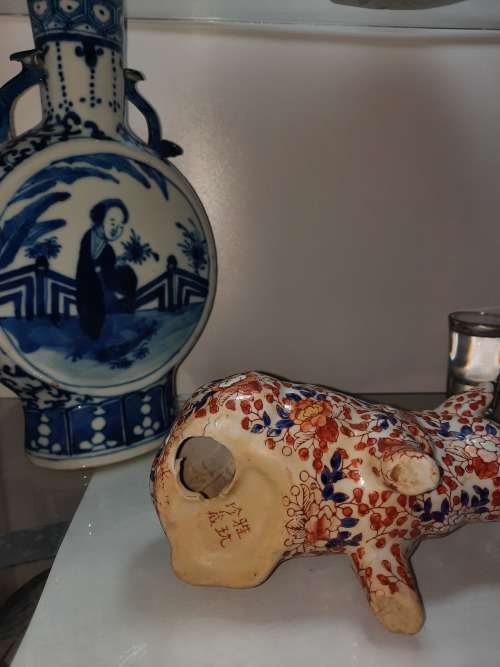 Vintage Imari Porcelain Pigs x 2