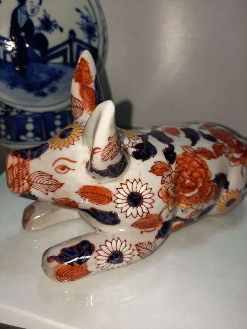 Vintage Imari Porcelain Pigs x 2