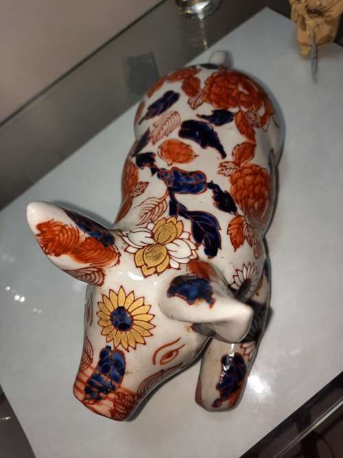 Vintage Imari Porcelain Pigs x 2