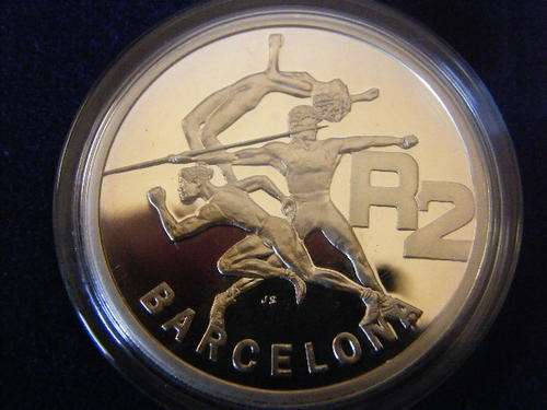 ***ENCAPSULATED/PROOF*** SA MINT 1992 BARCELONA SILVER OZ R2