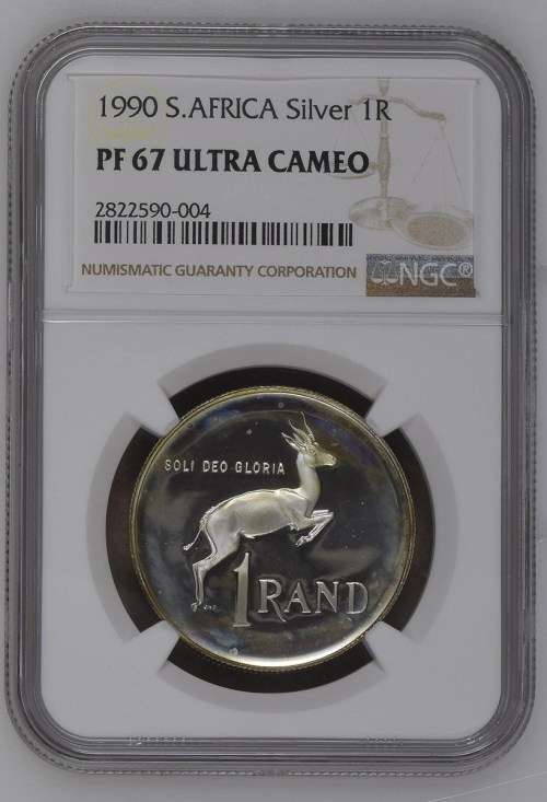 1990 RSA Silver R1 NGC graded PF67 Ultra Cameo