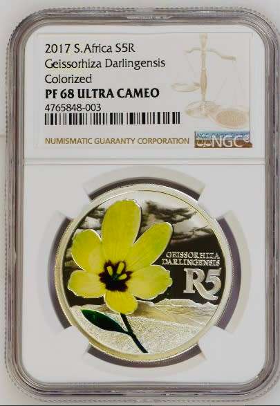 2017 S5R Geissorhiza Darlingensis Colorized NGC Graded PF68 Ultra Cameo