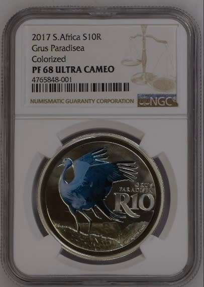 2017 S10R Grus Paradisea Colorized NGC Graded PF68 Ultra Cameo