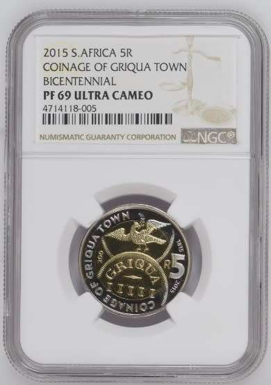 2015 R5 Coinage of Griqua Town Bicentennial NGC Graded PF69 Ultra Cameo