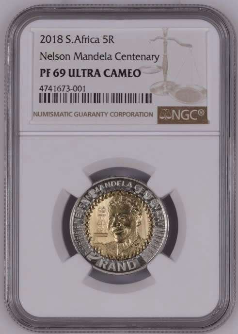 2018 R5 Nelson Mandela Centenary NGC Graded PF69 Ultra Cameo