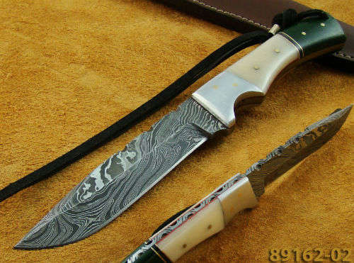 HANDMADE DAMASCUS STEEL FULL TANG HUNTING KNIFE