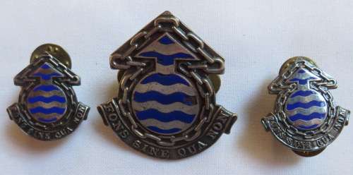SA ORDINANCE SERVICE CORPS CHROMED & ENAMEL CAP & COLLARS-APPROVED 1977-LUGS +PINS INTACT