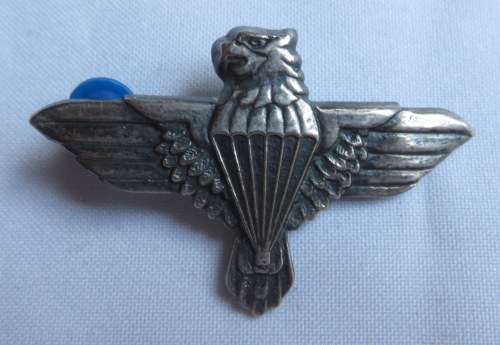 44 PARACHUTE BRIGADE,GREY METAL BERET BADGE-APPROVED IN 1984-ONE PIN