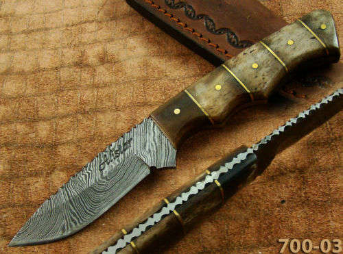 HANDMADE DAMASCUS STEEL HUNTING KNIFE