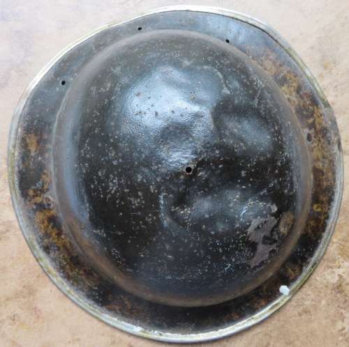 BRITISH WW2 MARK 2 HELMET-THIS ONE WAS MADE IN SOUTH AFRICA & USED IN THE DESERT