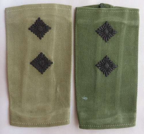 RHODESIA ARMY LIEUTENANT RANK SLIP ON PAIR