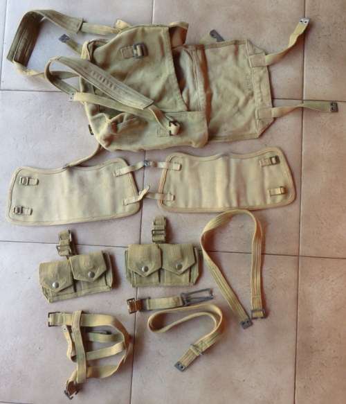 SELECTION OF WW2 PATTERN BRITISH WEBBING -9 ITEMS-SOLD TOGETHER